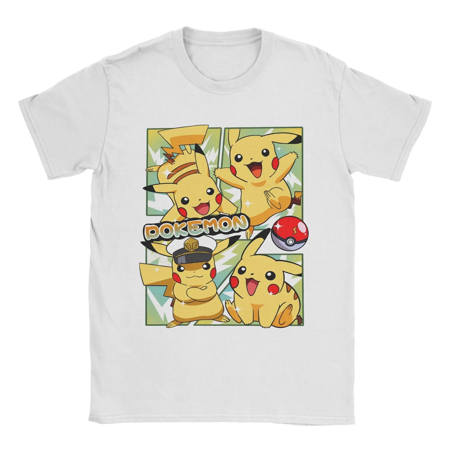 Men Women Pokemon Characters Cartoon Pikachu Squirtle T Shirt Cotton Graphic Printed Tee Shirts  Top Clothing