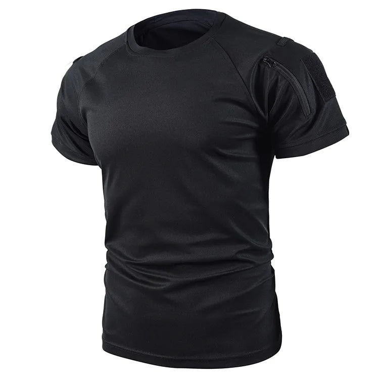 Tactical Short Sleeve T-Shirt Army Military Men's Athletic Tops Workout Gym Training T Shirt Quick Dry Outdoor Hiking Shirt