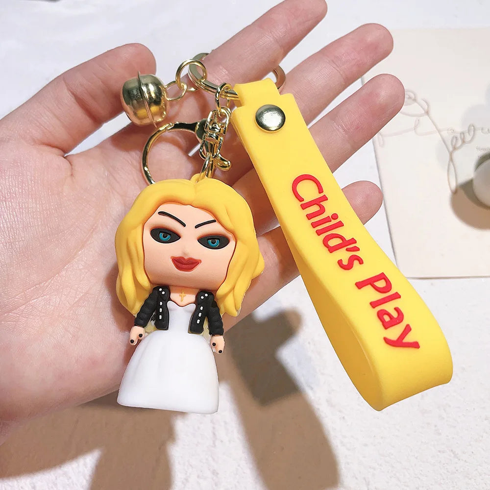 Horror Movie Keychain Cartoon Chucky Doll Pendant Key Chains Bag Car Keyring llaveros Punk Jewelry Gifts New Wholesale