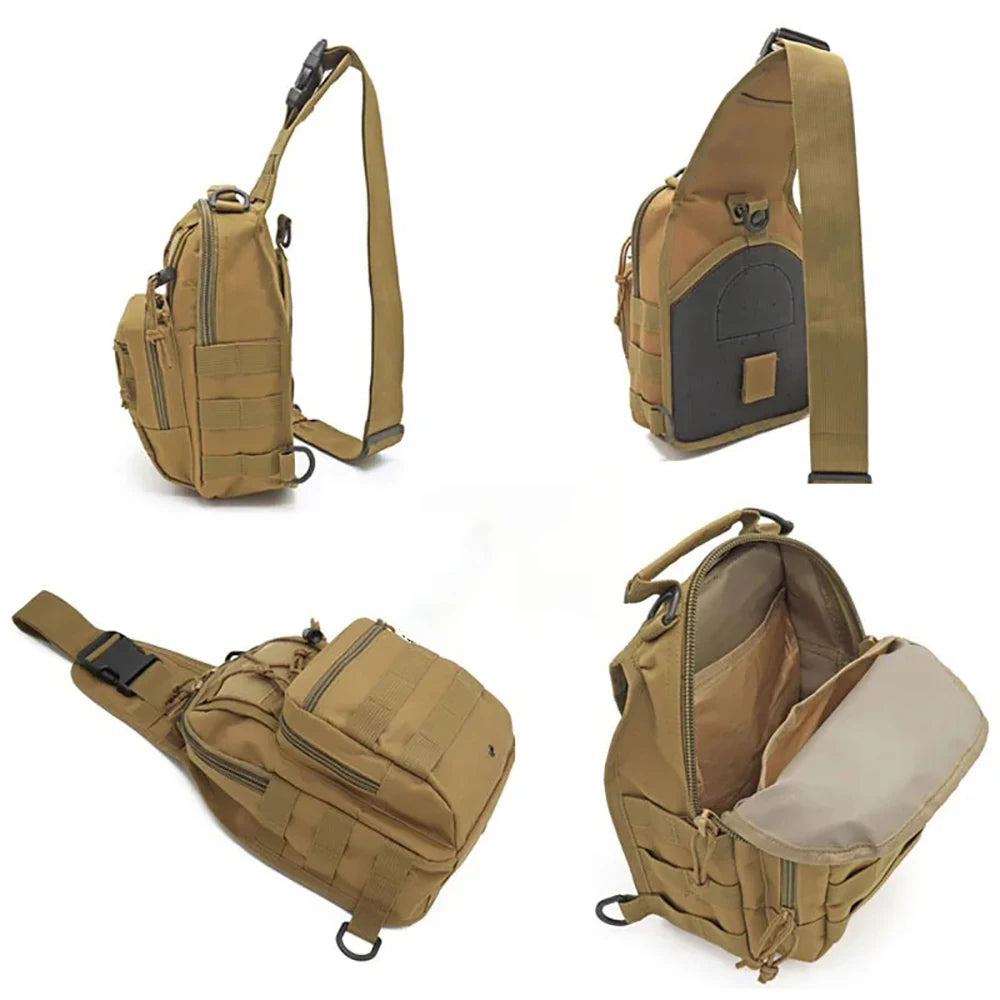 Tactical Sling Bag Outdoor Shoulder Bag with Molle Design and Waterproof Tactical Backpack for Men Caping Hiking Hunting Bags