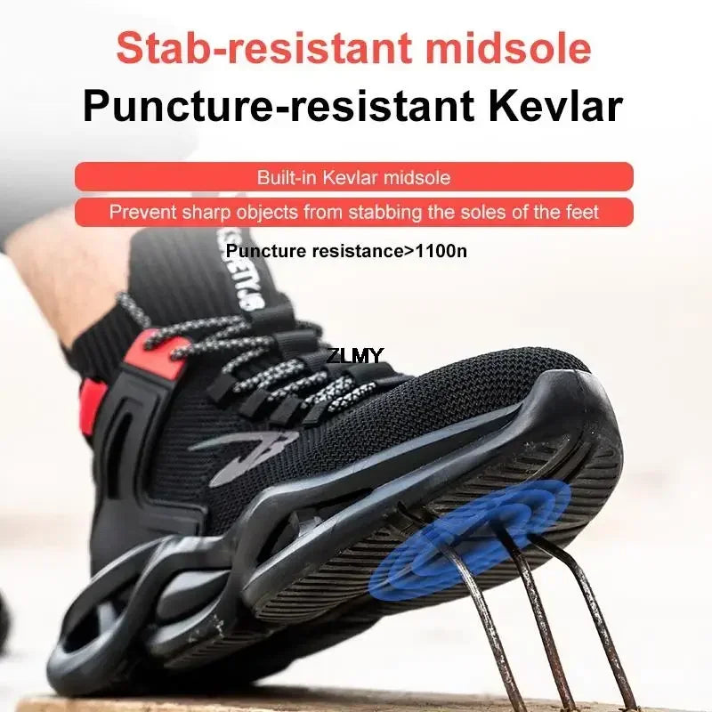 Tactical Boots for Man Breathable Work Safety Boots with Steel Toe Fashion Work Shoes Men Anti-stab Anti-smash Sneaker