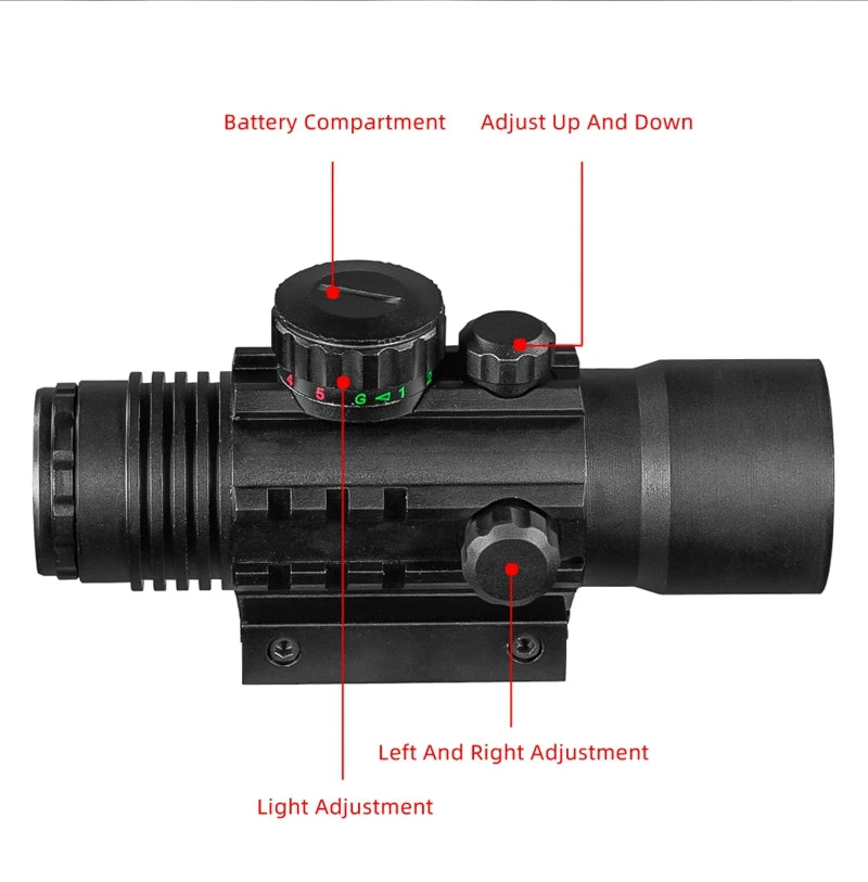 DIANA 4X33 Red and Green Dot Scope Tactical Optical Rifle Scope with rails for 11 / 20mm Orbital Rifle Scope