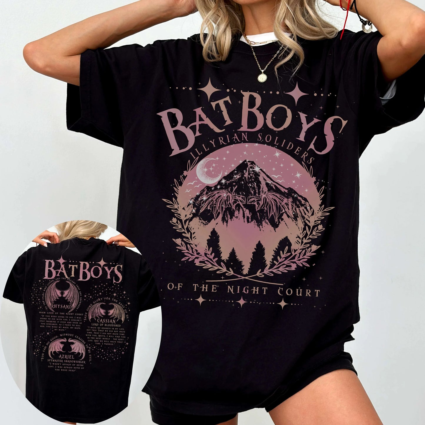 Bat Boys Shirt ACOTAR Comfort Colors Rhysand Tee Cassian T-shirt Sarah J Maas Book Boyfriend Team Bat Boys Night Court