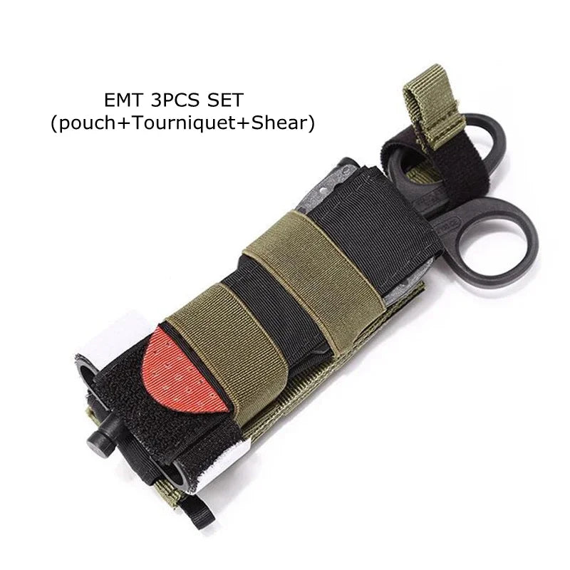 Tactical IFAK First Aid Kits Tourniquet Medical Scissors Set with Molle Belt Pouch Outdoor Portable EMT Emergency Supplies