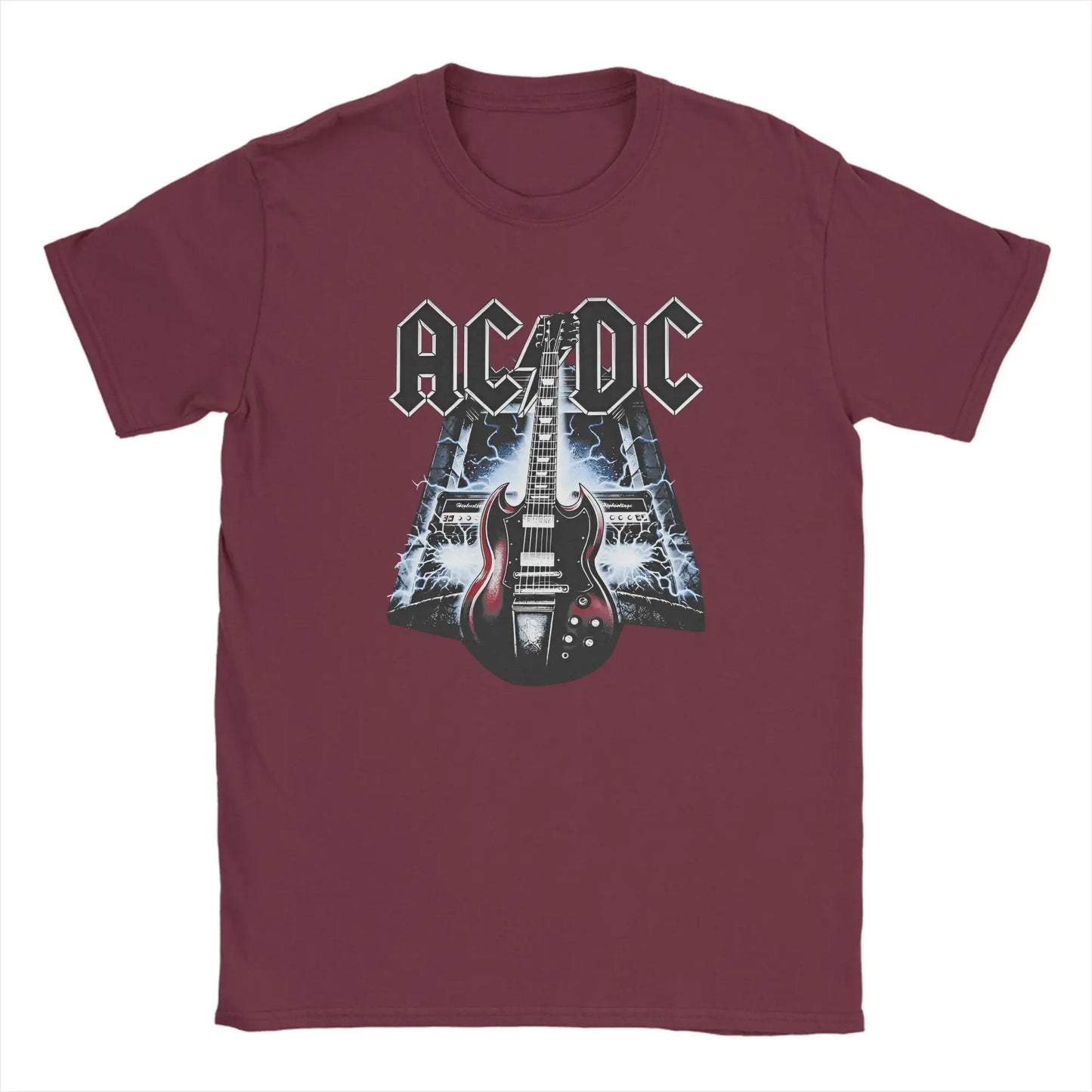 Casual Rock Band ACDC T-Shirt Men Crew Neck Cotton T Shirt  Short Sleeve Tee Shirt Big Size Tops