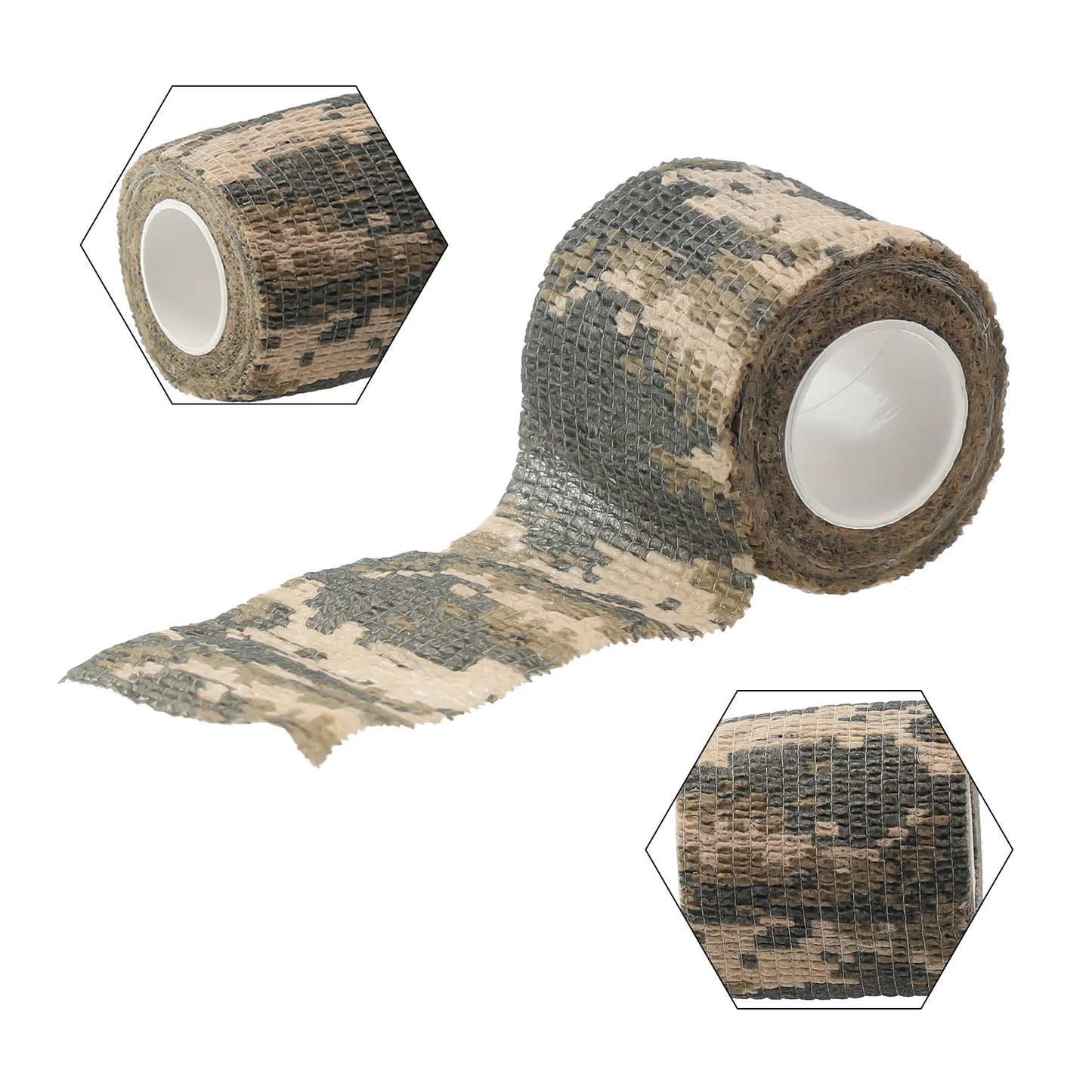 Hand Tool Camo Form Reusable Self Cling Camo Hunting Rifle Provide Insulation Fabric Tape Wrap Polyester Camouflage Equipment