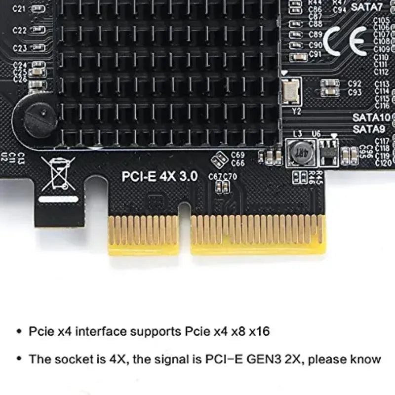 PCIe SATA Card 6/10 Port 6Gbps SATA 3.0 PCIe Card,Support 10 SATA 3.0 Devices, Built-in Adapter Converter For Desktop PC