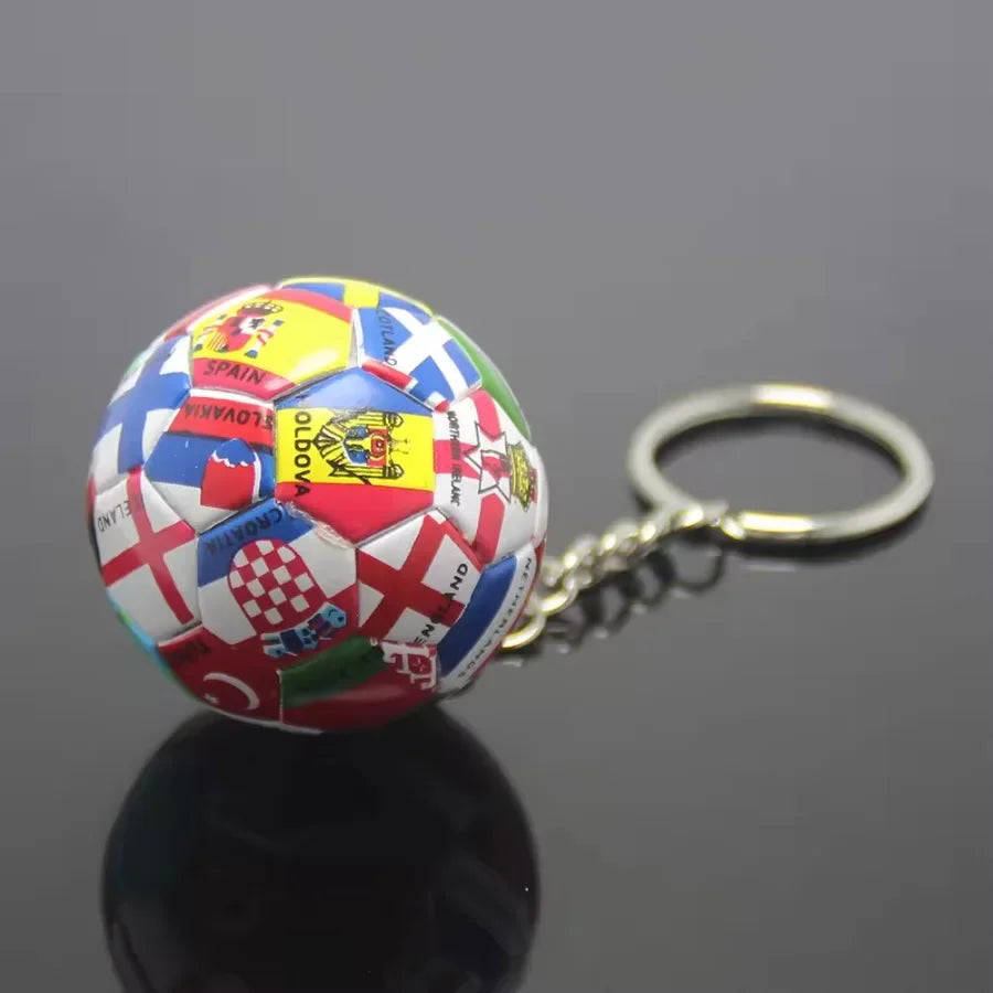 3D Sports Football Keychains Plastic Souvenirs PVC Keyring Men Soccer Fans Keychain Pendant Bag Hanging Decoration Fans Gift