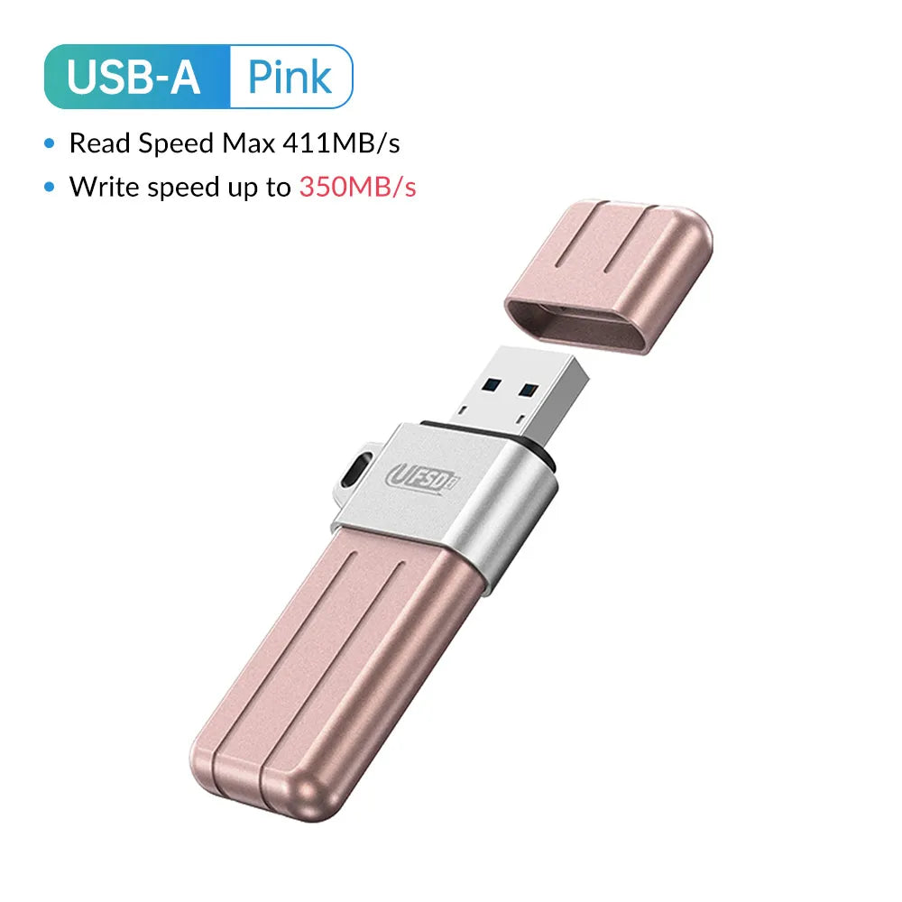 ORICO UFSD All Metal 512GB USB Flash Drive 411MB/S Pen Drives 256GB 128GB 64GB USB Stick Type C Pendrives Memory Stick U Disk
