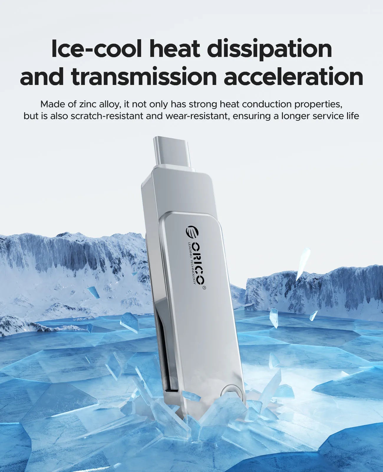 ORICO 128GB USB C Flash Drive Dual USB 3.2 Flash Drive Type C + USB A Portable Type-C Flash Drive 2-in-1 USB-C Thumb Drive