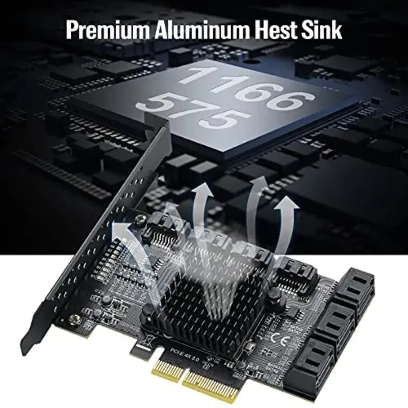 PCIe SATA Card 6/10 Port 6Gbps SATA 3.0 PCIe Card,Support 10 SATA 3.0 Devices, Built-in Adapter Converter For Desktop PC