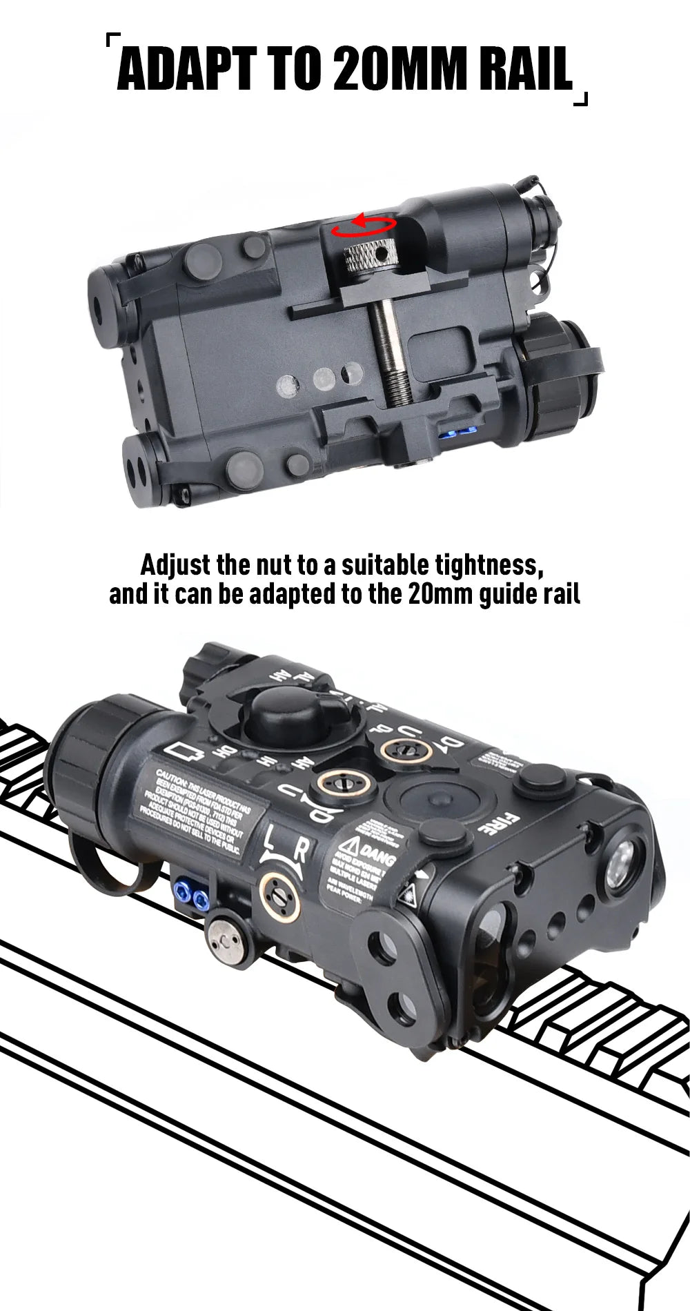 Tactical Metal NGAL Red Dot Green Blue Indicator Surefir M300A M600C Dual Function Switch Fit 20mm Rail Airsoft Hunting Laser