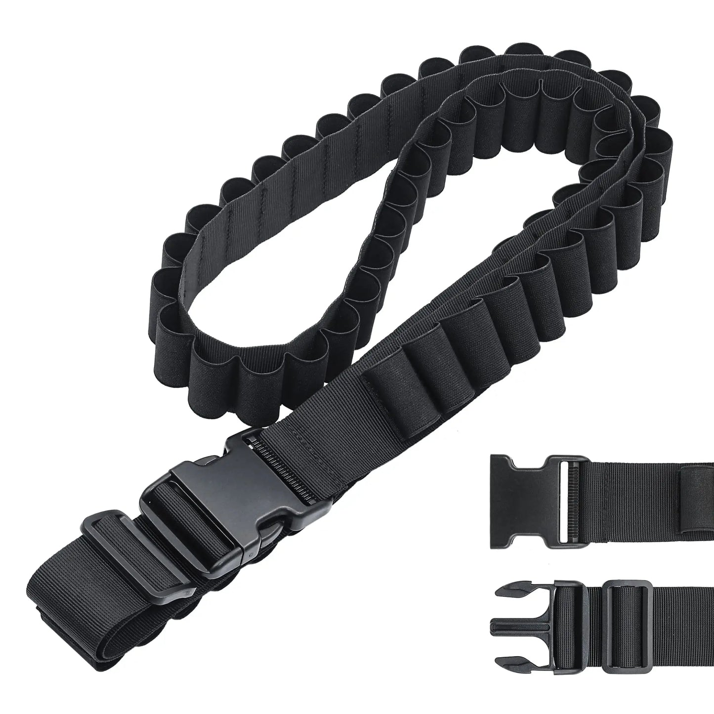 Shotgun Shell Holder, Tactical Shotgun Shell Bandolier, 12 Gauge with 8 Rounds Buttstock, Outdoor Hunting, 50 Rounds