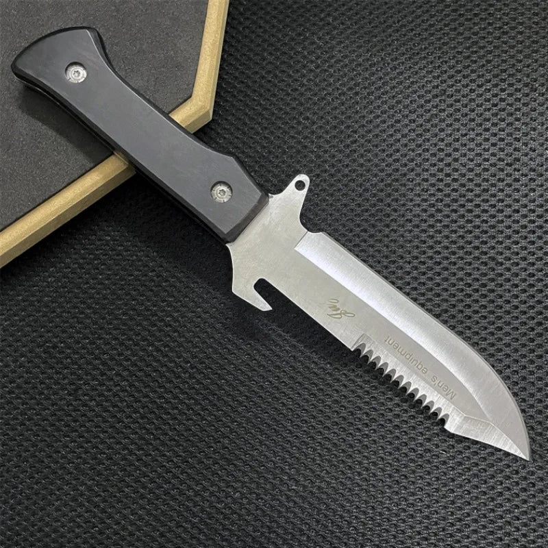 Tactical Hunting Knife Full Tang 8CR13MOV Blade Wood Handle Survival Tools Pocket Knife High Hardness Self Defense Combat Knives