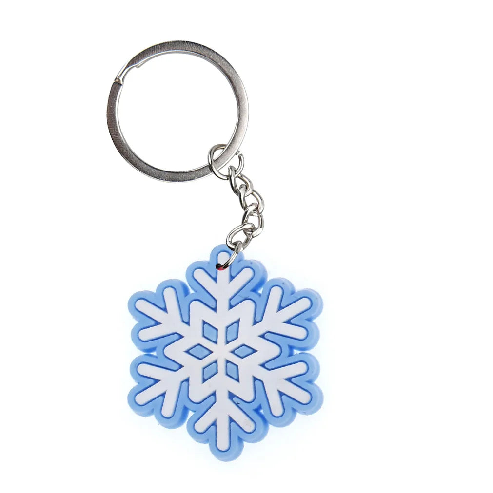 Snowflake Series Keychain New 2D PVC Soft Rubber Backpack Decoration Christmas Gift Car Free DIY Keychain Accesorios Bag Charm