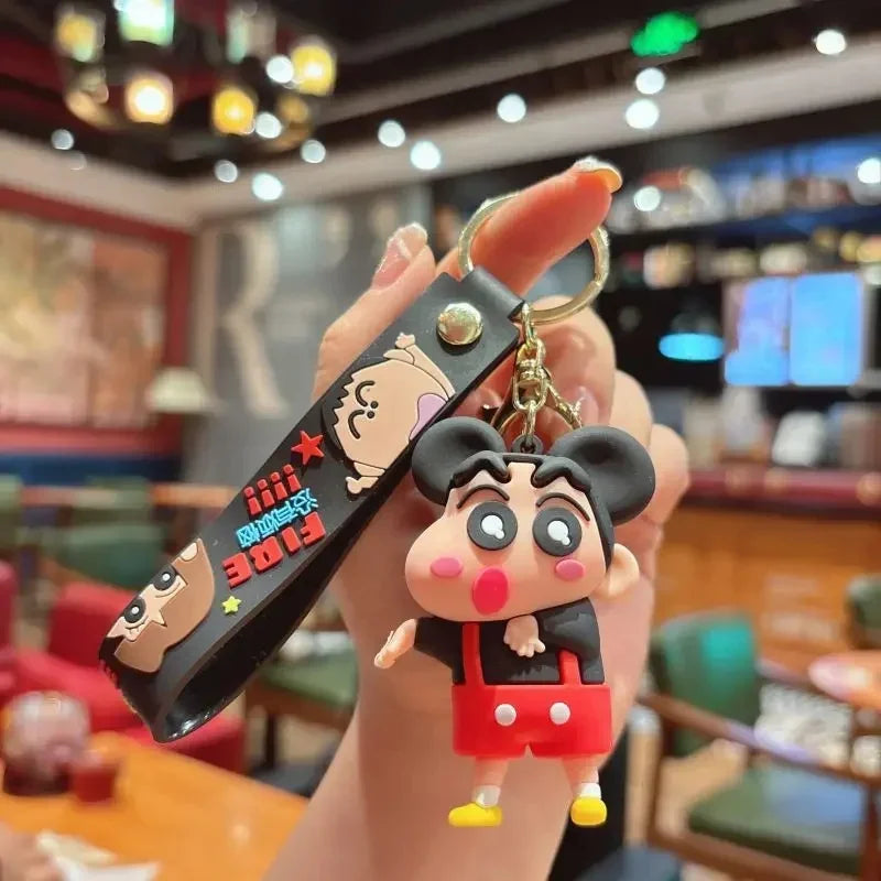 Cartoon Crayon Shinchan PVC Keychain Cute Transformation Doll Bag Pendant Gift Keychain Collectible Toys Backpack Decoration
