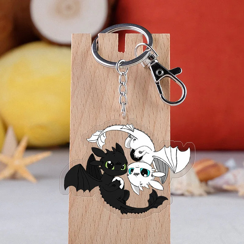 Creative keychain dragon Cute Cartoon Couple DIY Buckle Pendant with Male and Female Ring Ins Personalized