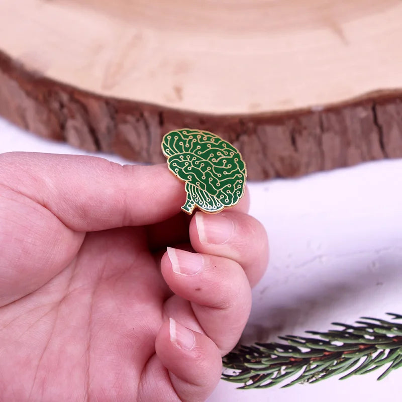 Pinsanity Digital Brain Enamel Pin Funny Anatomy Metal Badge Nursing  Accessories Gifts