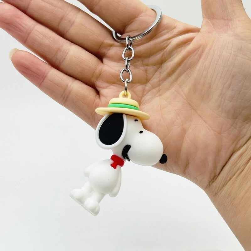 Snoopy Keychain PVC Key Ring Charlie Doll Pendant Cute Bag Ornament Men Woman Car Keys Cartoon Pendant Accessories Fashion Gift