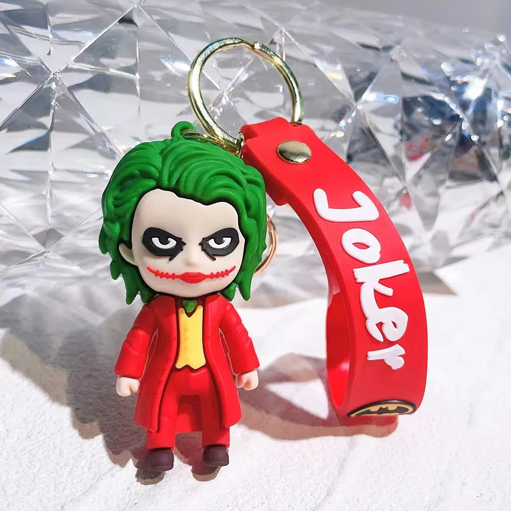Cute Cartoon Key Ring Anime Marvel Batman Joker Image Doll Keychain Pendant Ornaments Jewelry Gifts for Friends