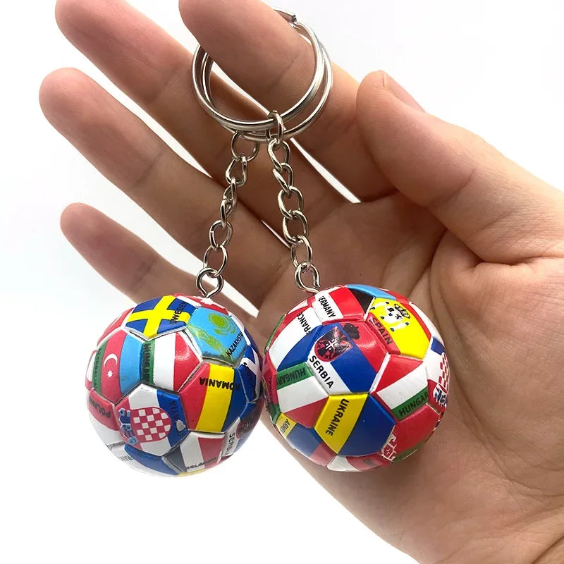 3D Sports Football Keychains Plastic Souvenirs PVC Keyring Men Soccer Fans Keychain Pendant Bag Hanging Decoration Fans Gift