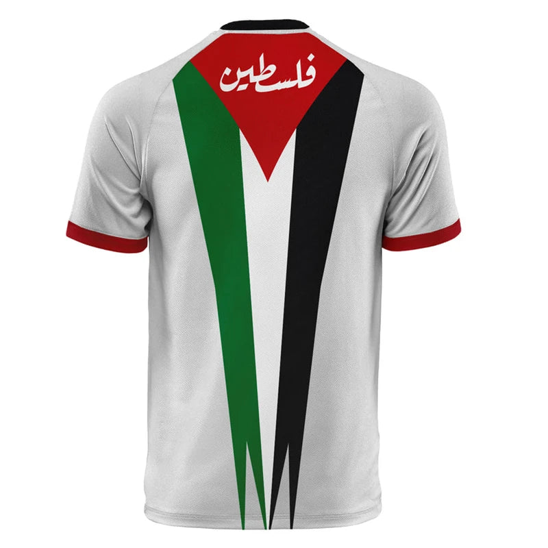 Fashion Palestine Flag Football T Shirts Summer Casual 3D Printed Mens Sports Jersey Loose O Neck Quick Dry Breathable Tees Tops