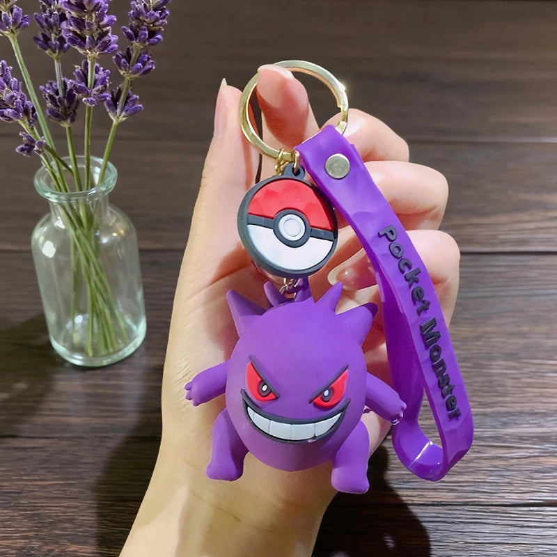 New Pokemon Pikachu Keychain Anime Cartoon Key--Chain Charmander Psyduck Fashion Keyring Pendant Accessories Toys--Kids Gifts