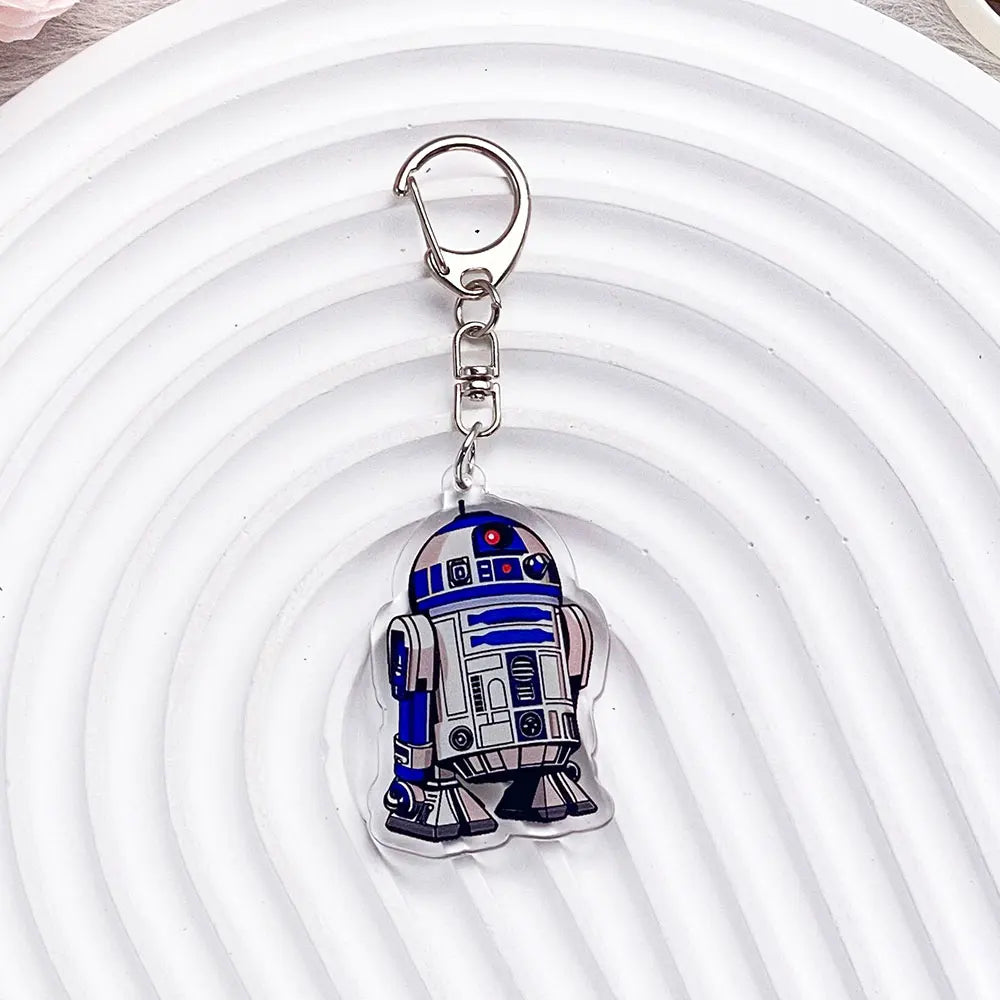 Star Wars Acrylic Keychain Luke/Anakin/Yoda Jedi Charm with Lightsaber Design, Sci-Fi Movie Collectible Keyring Gift For Friends