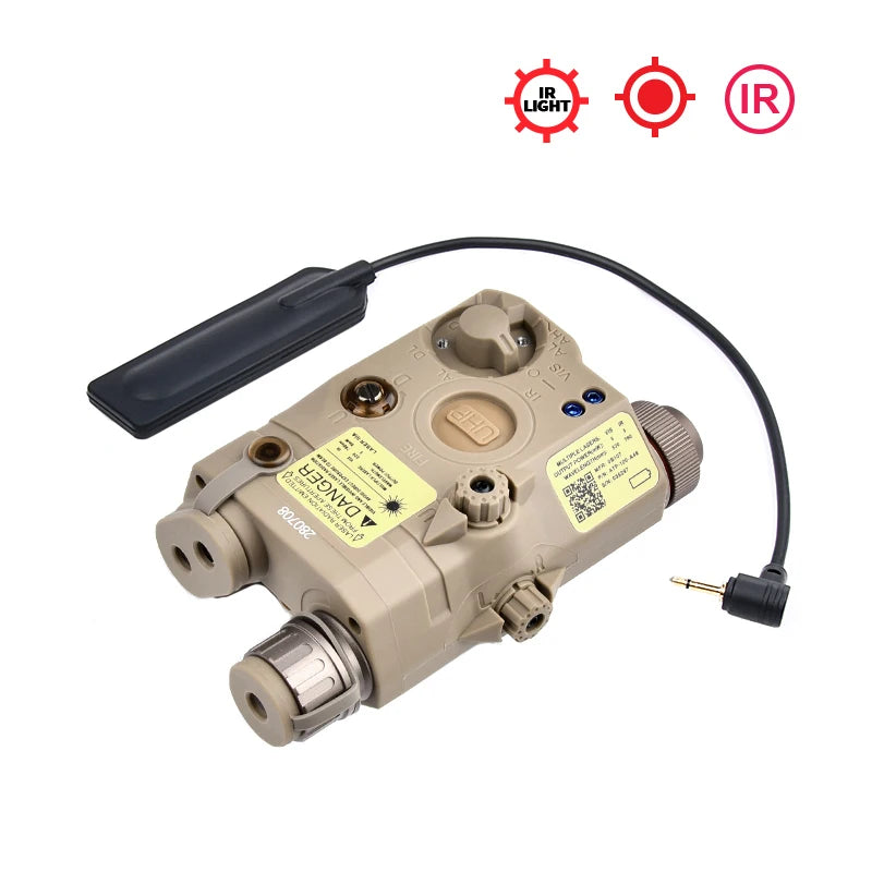 WADSN Tactical Airsoft PEQ-15 PEQ15 Tactical IR Illuminator Red Green Dot Sight Aiming Laser Pointer Hunting Weapon Light Fit 20