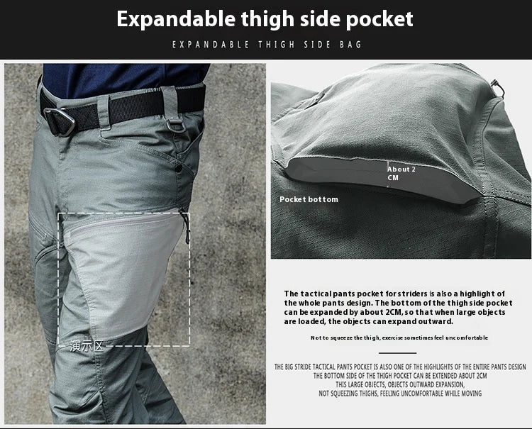 Tactical pants Men's slim-fit army fan training pants Waterproof spring and fall outdoor overalls assault pants