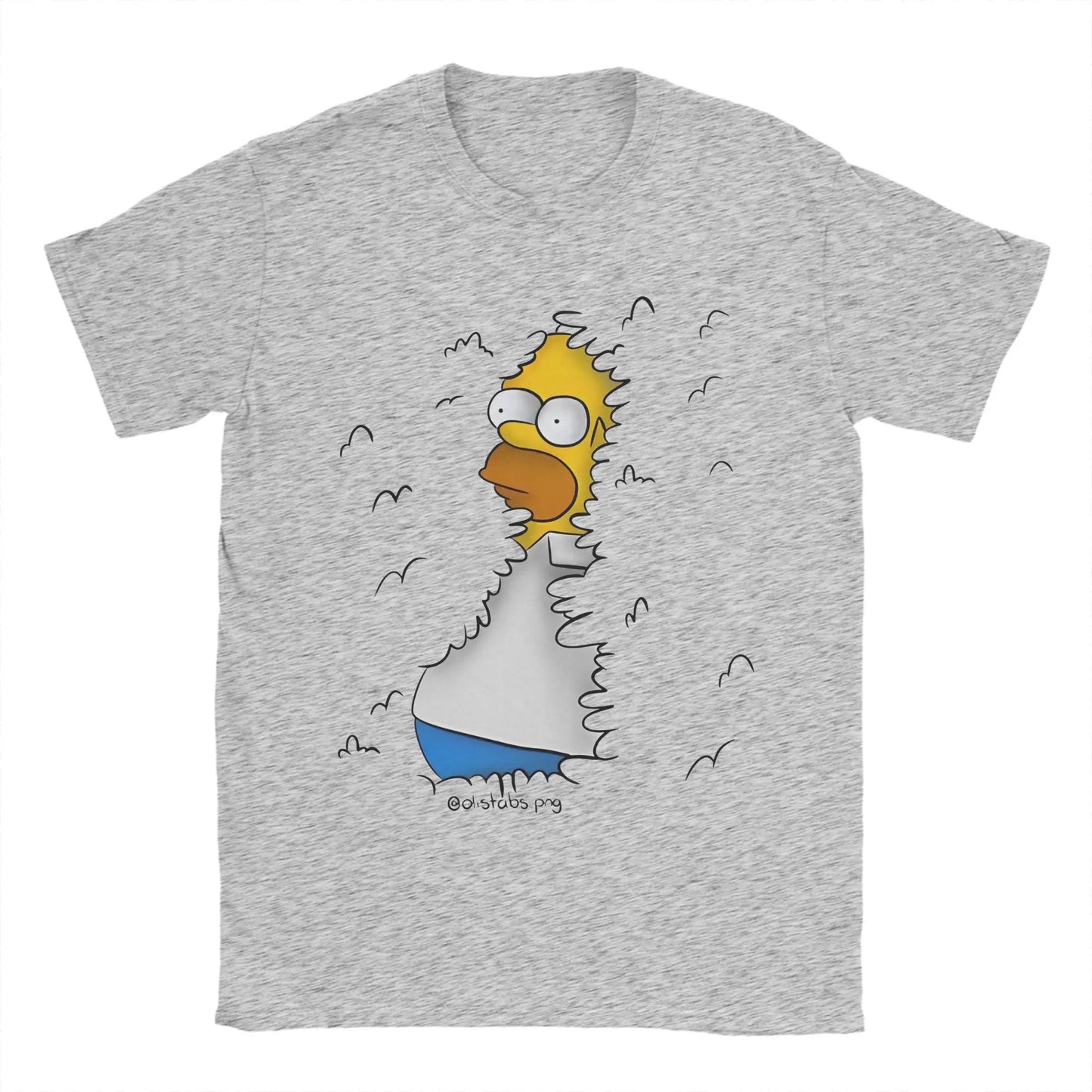 Men's T-Shirt Homer in the Bushes Simpsons Vintage Cotton Tee Shirt Short Sleeve  T Shirts O Neck Clothes New Arrival