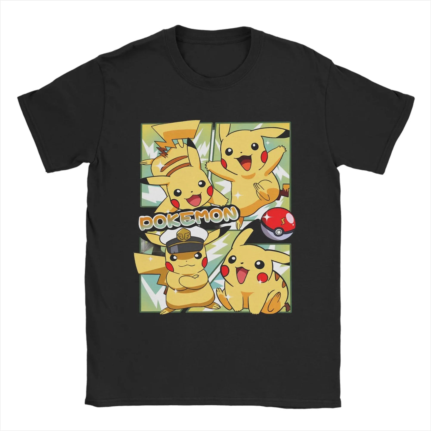 Men Women Pokemon Characters Cartoon Pikachu Squirtle T Shirt Cotton Graphic Printed Tee Shirts  Top Clothing