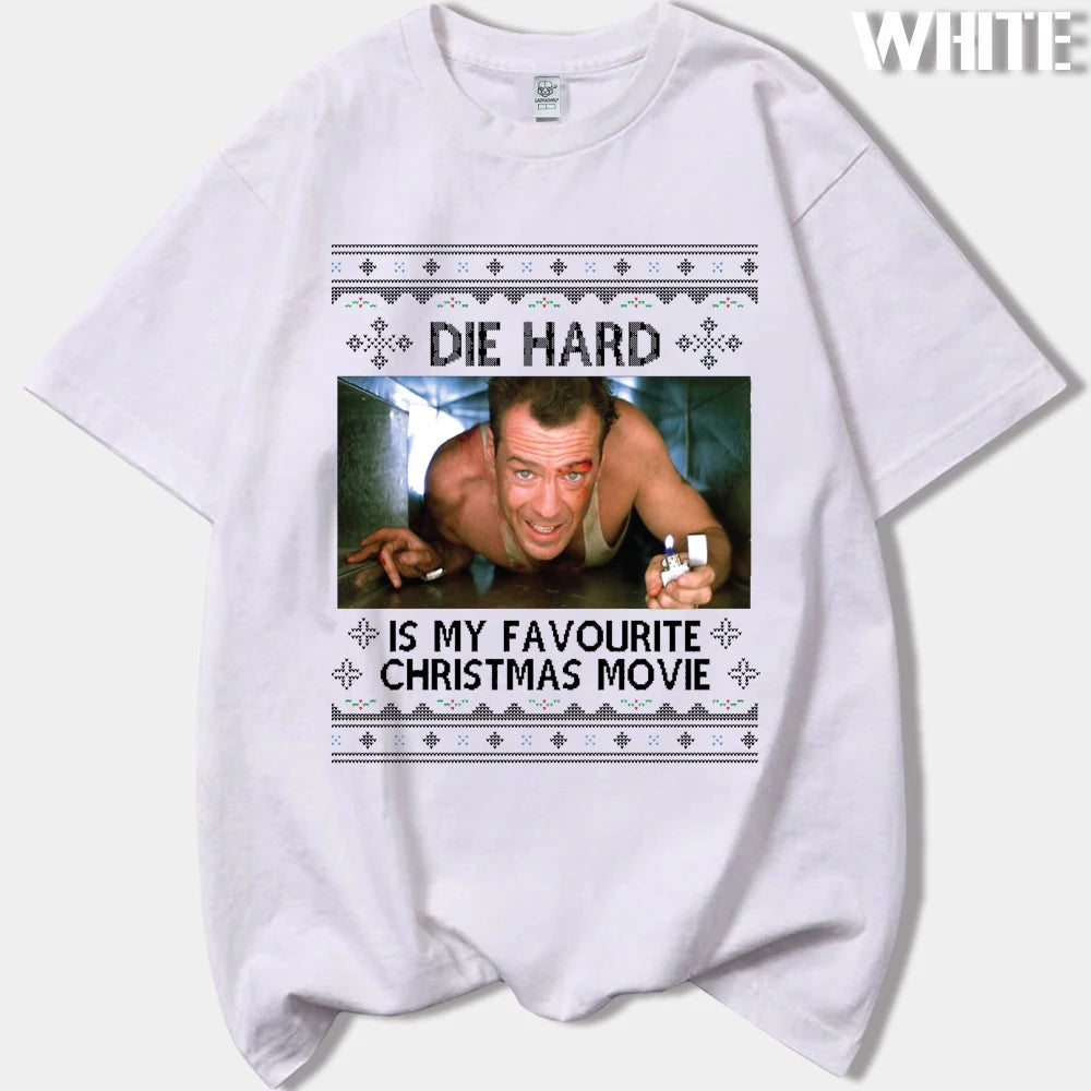 Film Tshirt Die Hard Movie Christmas Party 1988 Bruce Willis Man Vintage TShirt Male 90s Retro T Shirt Men Clothing Ropa Hombre