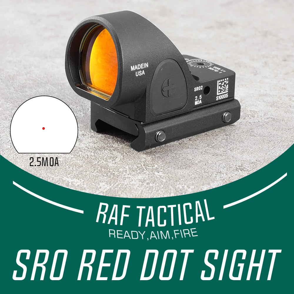 Airsoft-Tactical S-R-O Red Dot Sight, Super Bright, Can Be Used under Strong Light Environment, Small Parallex Clear Lens