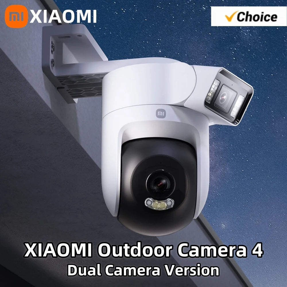 Xiaomi Outdoor Camera 4 Dual Lens 5MP 3K HD Dual View Monitoring Panoramic Closeup Tracking IP66 Weatherproof AntiTheft