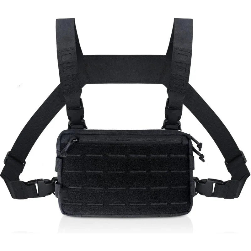 Tactical Chest Rig Pack for Men, Running Chest Bag with Front Loop Recon Chest Rigs for Hunting Outdoor EDC