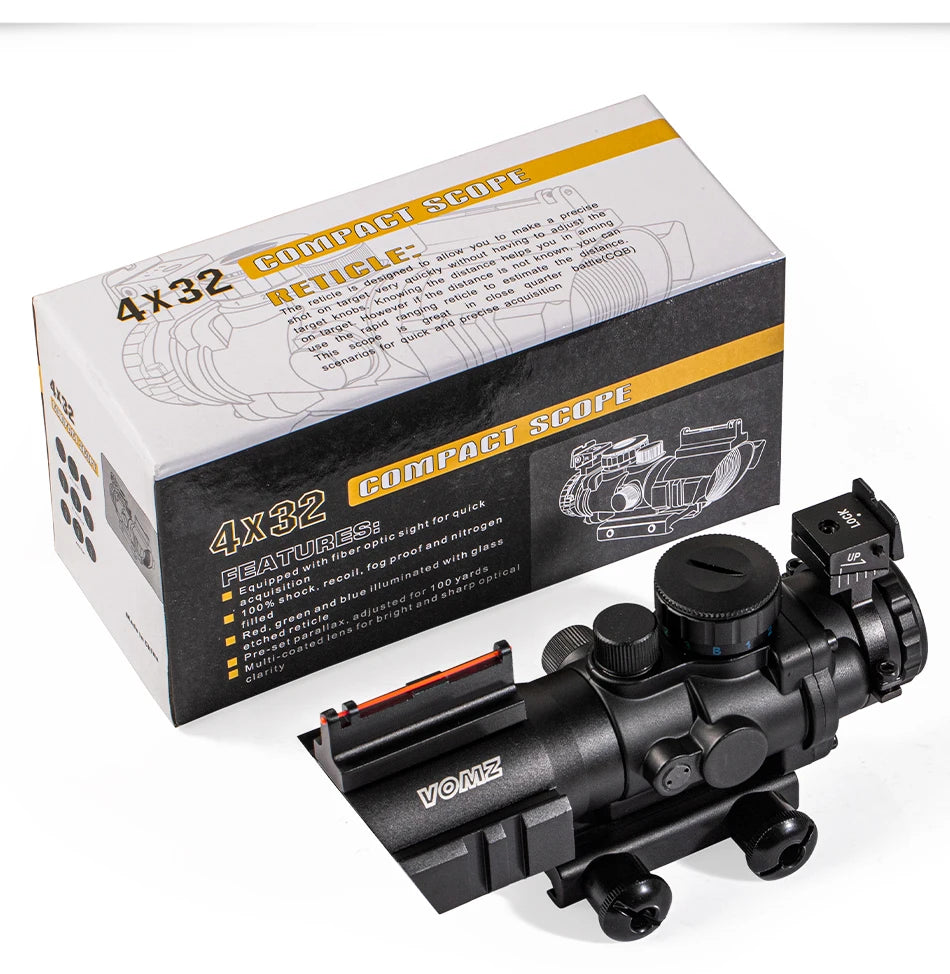 4x32 Riflescope 20mm Dovetail Reflex Optics Scope Tactical Sight For Hunting Gun Rifle Airsoft Sniper Magnifier Air Soft