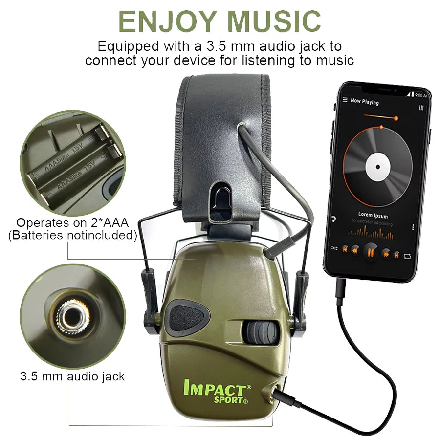 Gun Range Shooting Active Headset Headphones for Hunting Electronic Hearing Protection Ear Protect Noise Reduction Earmuff