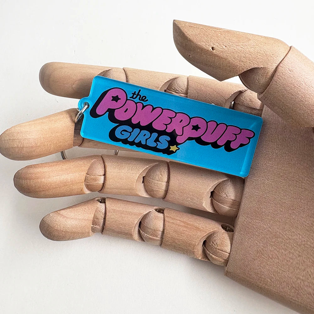 Cartoon Girl Keychain Powerpuff-Animation Keyring Fans Gift Cute Comic Character Peripheral Key Tag Accessories Collection