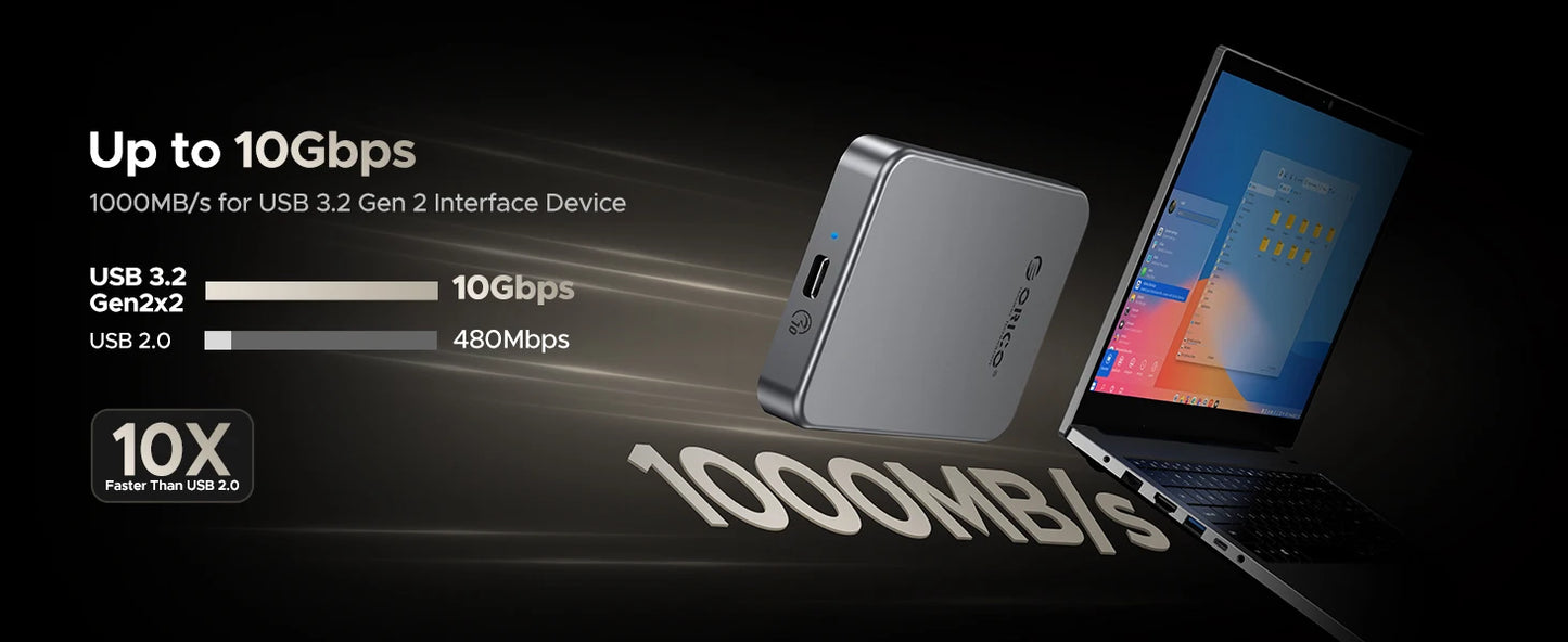 ORICO 1TB Magnetic SSD, PD100W Charging, 4K ProRes HDR, 1000MB/s USB 3.2, Portable External Drive for iPhone 16/15, Laptops