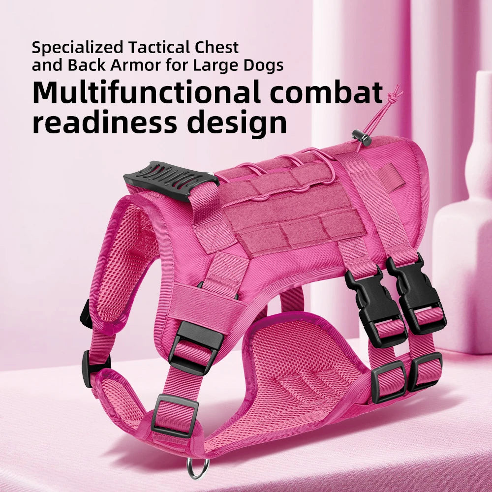 Tactical Dog Harness for Large Dogs, Heavy Duty No Pull Dog Harness with Handle