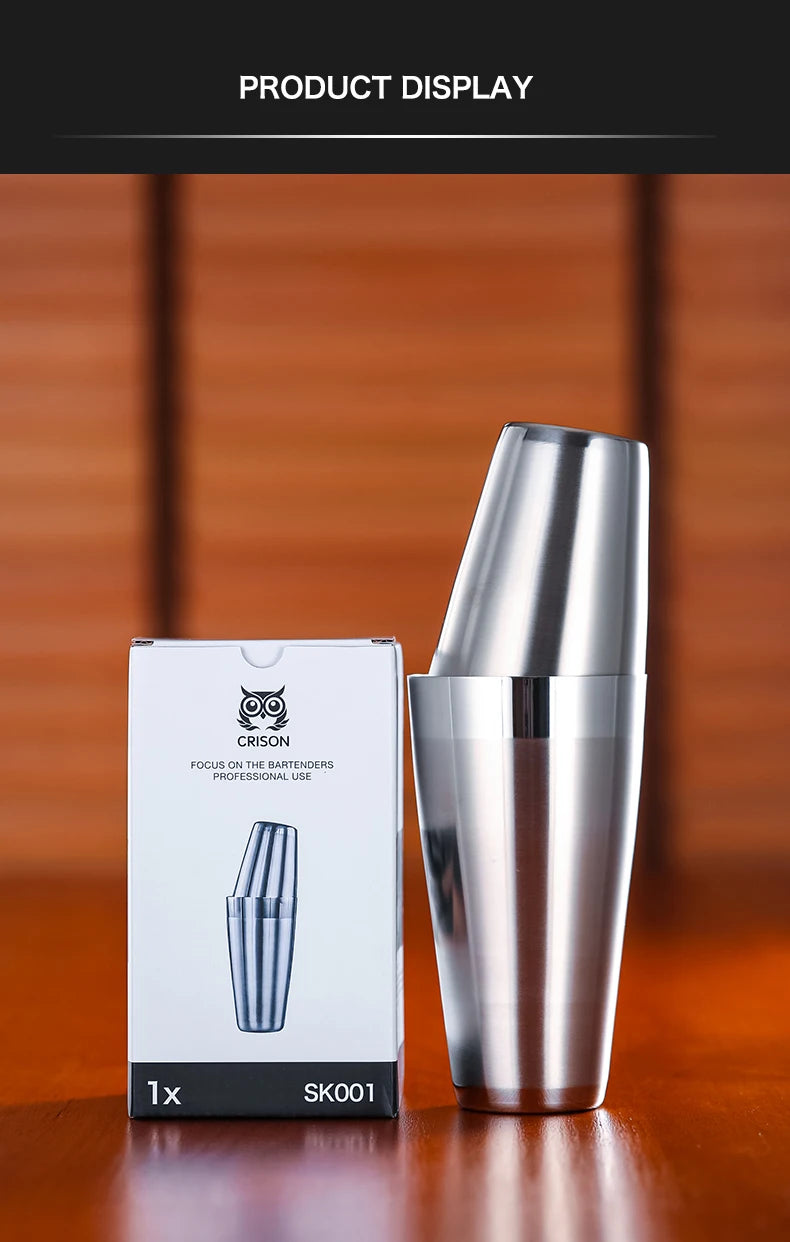 CRISON SK001 Professional Boston Shaker Two Piece Blender Bar Tool for Bartenders cocktail shaker