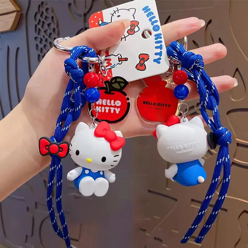 NEW Kawaii Sanrio Hello Kitty Doll Keychain Cartoon Cute PVC Car Key Anti-Lost Pendant Backpack Pendant Birthday Gift