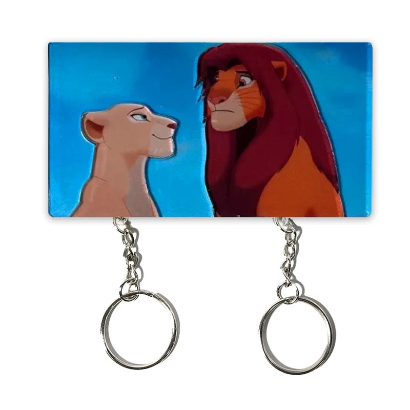 Key Holder Cute Couple Keychain Hanger Wall Home Decor Keyring Pendant Acrylic Nomagnetic Refrigerator Sticker Key Storager Gift