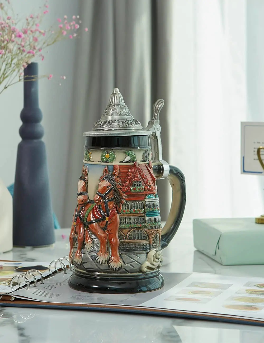 600ml Beer Mugs Big Capacity Germany Geographical Sign Classical  Beer Mug 3D & Resin Steel Stainless Tankard Cup Best Fans Gift