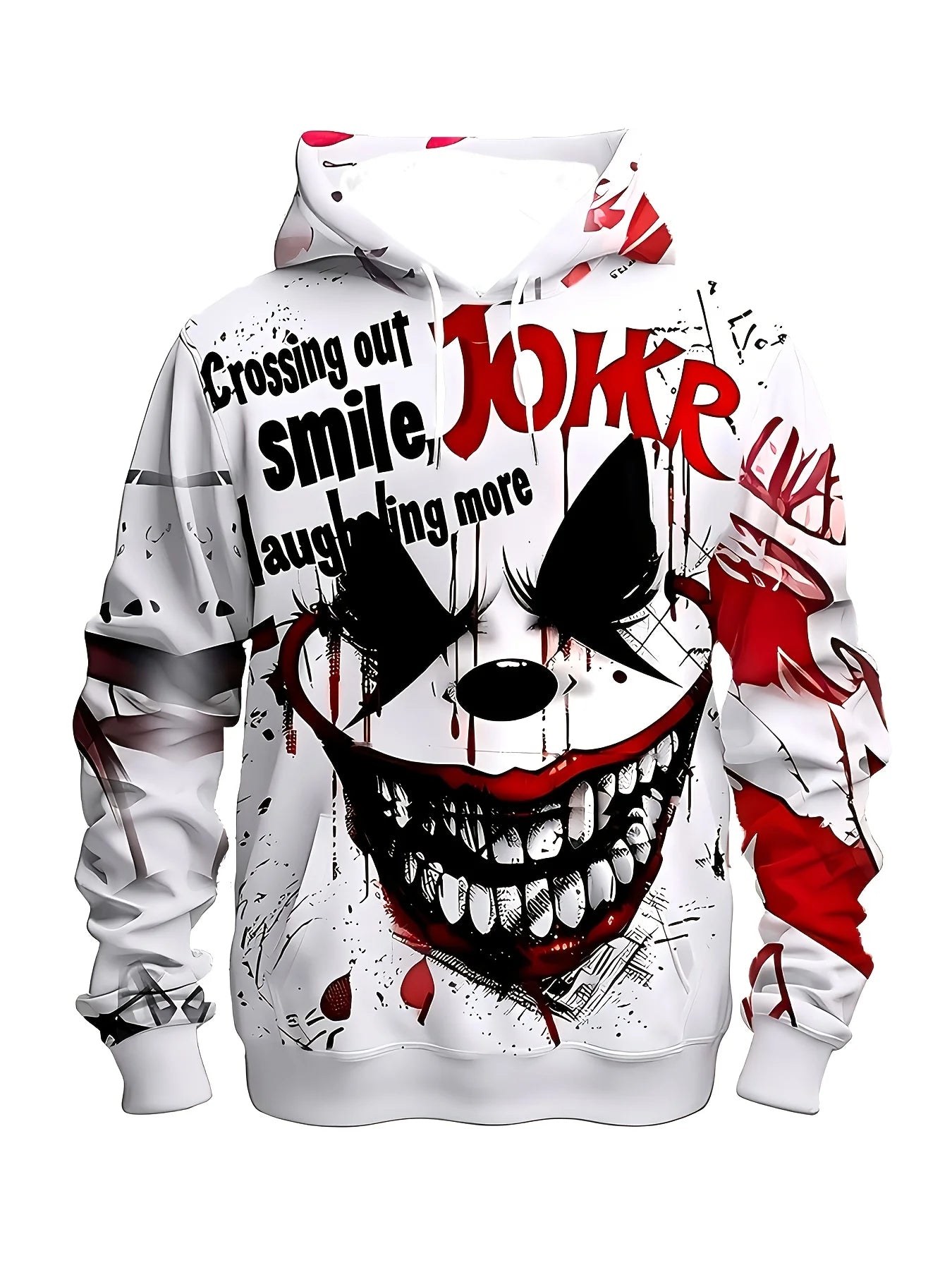 Men's Joker 3D Printed Hoodie - A casual sports, fitness, and outdoor sweatshirt suitable for spring, autumn, and street wear
