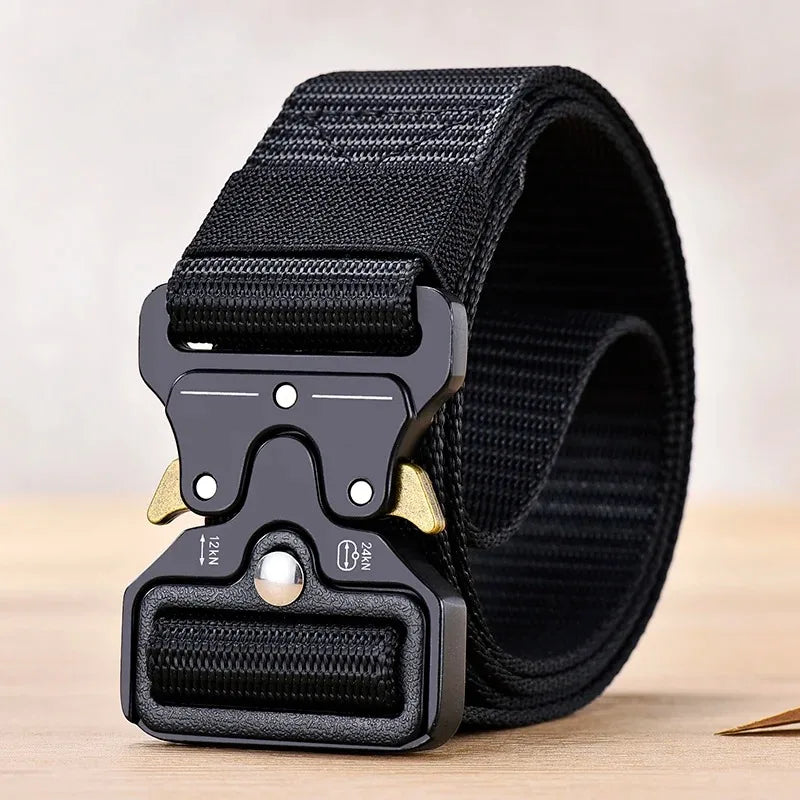 Tactical Belt for Men Outdoor Survival Military Combat Belt Heavy-Duty Nylon Webbing with Quick-Release Buckle EDC Hunting Gear