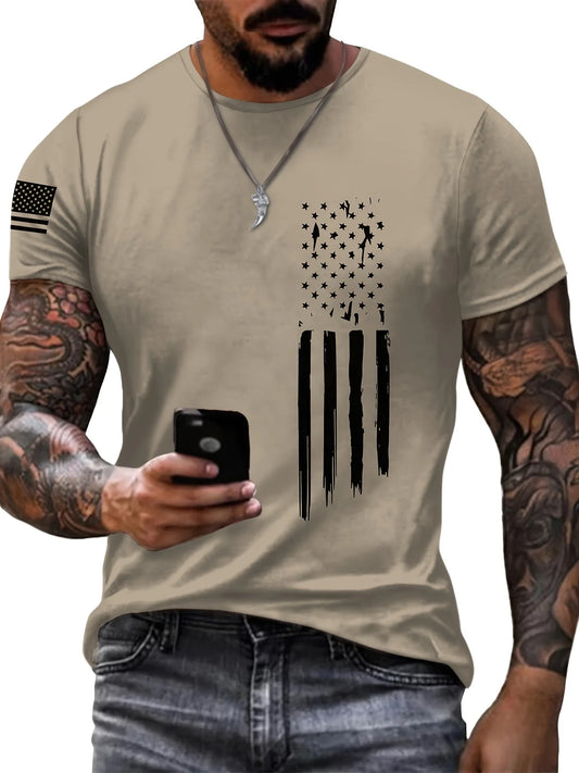 Men'S T-Shirt with a Simple Striped 3D Digital Print,a New Fashion Trend for Summer2025Featuring a Cool Street Style with Short