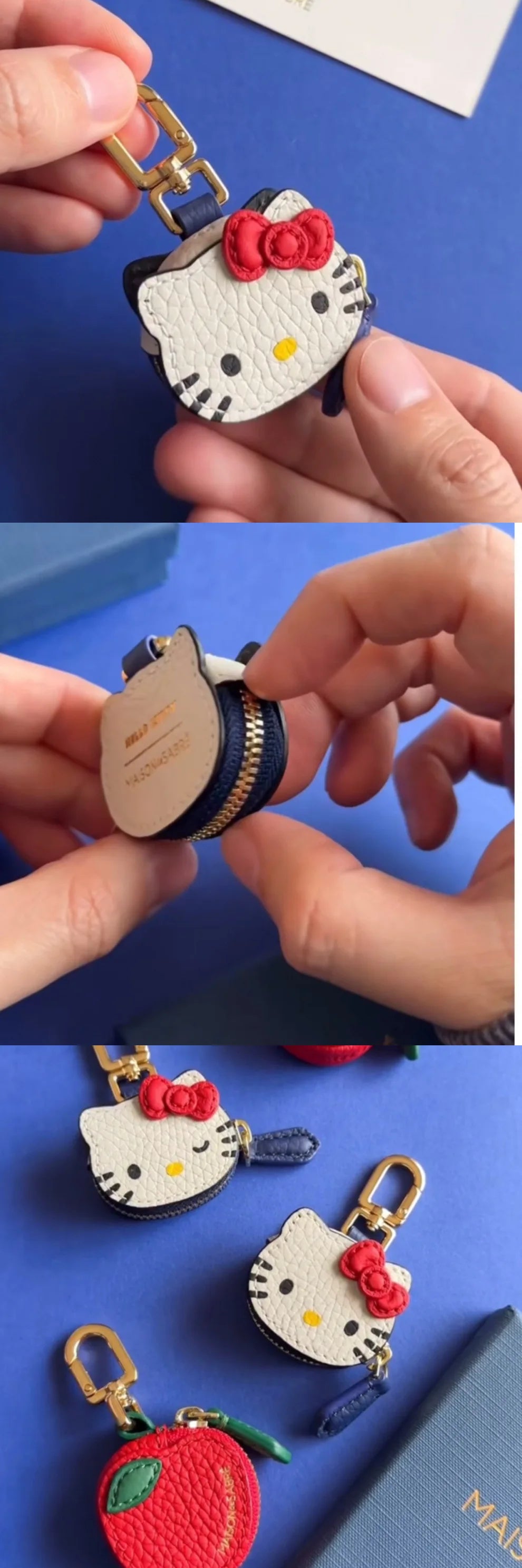 Hello Kitty Keychain Anime Keying Bag Pendant Car Key Accessories Headphone Protective Case Cartoon KT Cat Ornament Girls Gifts