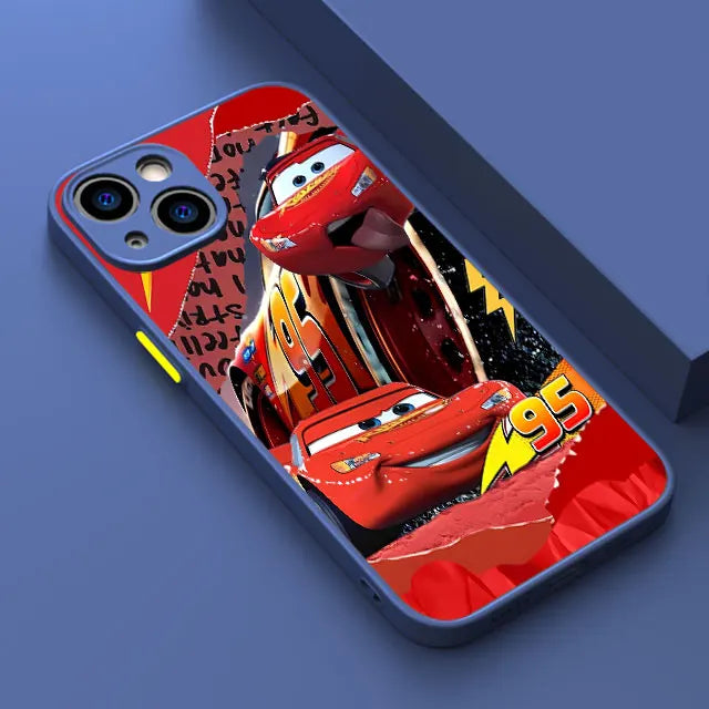 Lightning McQueen Car Phone Case for iPhone 16 Pro 11 12 Mini 13 14 Pro 15 Pro Max 7 8 Plus XS Soft Edge Matte Shell